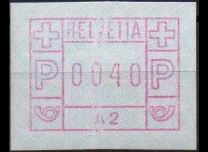 Schweiz-ATM, Mi. 1.2 XXI, Farbbandnaht, postfrisch, Mi. 24,-