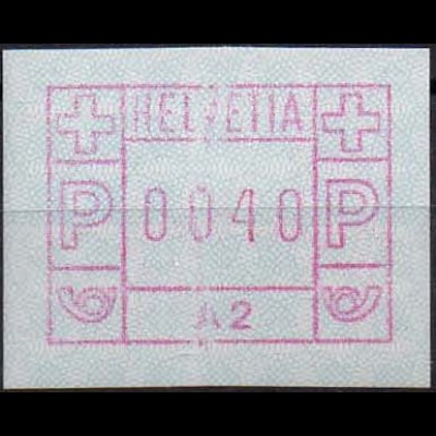 Schweiz-ATM, Mi. 1.2 XXI, Farbbandnaht, postfrisch, Mi. 24,-