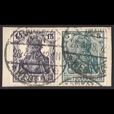 Dt. Reich, W 9 aa, gestempelt auf Briefstück, Mi. 350,- (2837)