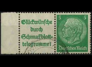 Dt. Reich, W 88.1 PF I, gestempelt, mit Plattenfehler, Mi. 120,- (3342)