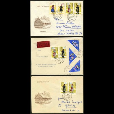 DDR, 1074-79, sechs Briefe mit versch. Zd., Mi. ca. 70,-