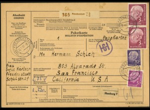 Bund, Mi. 196, auf Auslands-Paketkarte, Mi. 45,- ++