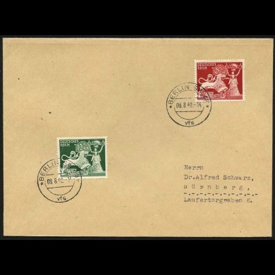 Dt. Reich, Mi. 816/17, auf Ersttagsbrief, Mi. 90,- (4313)