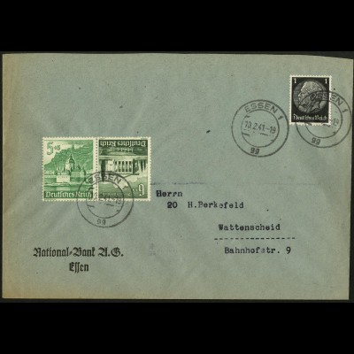 Dt. Reich, K 38, auf portoger. Fern-Brief, Mi. 20,-
