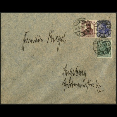 Dt. Reich, W 14, portogerecht auf Fern-Brief, Mi. 45,- (4941)