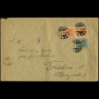 Dt. Reich, W 5, portogerecht auf Fern-Brief, Mi. 120,- (4951)