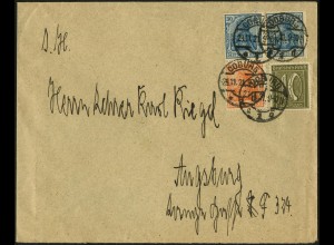 Dt. Reich, S 17 portogerecht auf Fern-Brief, Mi. 40,- (4977)