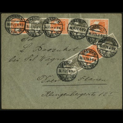 Dt. Reich, S 12, S 13, S 14, portogerecht auf Orts-Brief, Mi. 85,- (5103)