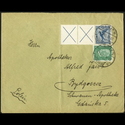 Dt. Reich, W 21.2, portogerechter Auslands-Brief, Mi. 280,- (5169)