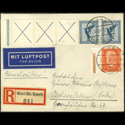 Dt. Reich, RL 15.2, portogerecht auf Lp.-R-Brief, Mi. 500,- (5206)
