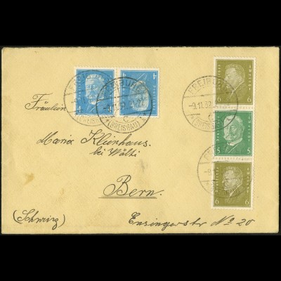 Dt. Reich, K 9 + S 45, portogerecht auf Auslands-Brief, Mi. 150,- (5292)