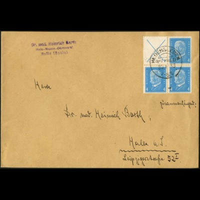 Dt. Reich, W 26, portogerecht auf Fern-Brief, Mi.-Handbuch 100,- (5319)