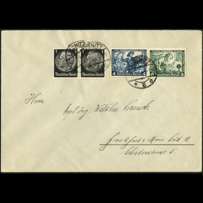 Dt. Reich, W 49, portogerecht auf Fern-Brief, Mi. 80,- (5428)