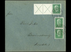 Dt. Reich, W 27.2, portogerecht auf Fern-Brief, Mi. 100,- (5678)