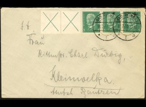 Dt. Reich, W 27.2, portogerecht auf Fern-Brief, Mi. 100,- (5685)