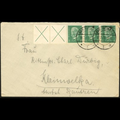 Dt. Reich, W 27.2, portogerecht auf Fern-Brief, Mi. 100,- (5685)