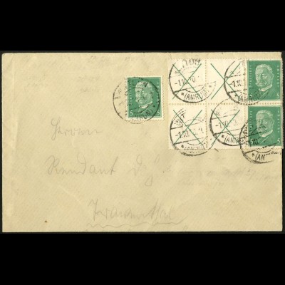 Dt. Reich, W 27.2 (2), portogerechter Fern-Brief, Mi. 130,- (5694)