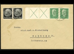 Dt. Reich, W 27.3, portogerecht auf Fern-Brief, Mi. 150,- (5711)
