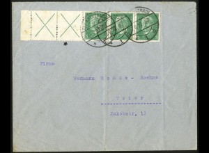 Dt. Reich, W 27.3, portogerecht auf Fern-Brief, Mi.-Handbuch 150,- (5717)