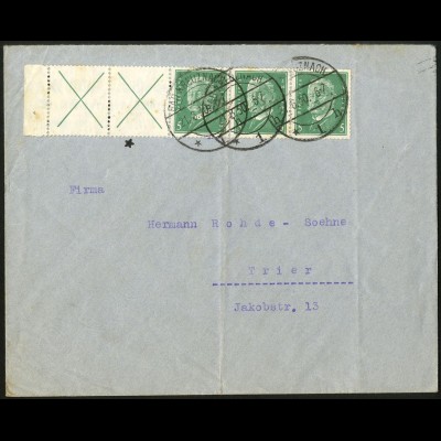 Dt. Reich, W 27.3, portogerecht auf Fern-Brief, Mi.-Handbuch 150,- (5717)