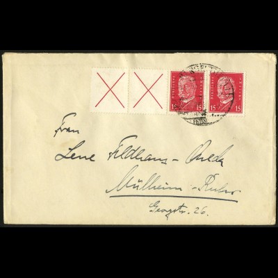 Dt. Reich, W 30.2, portogerecht auf Fern-Brief, Mi. 200,- (5770)