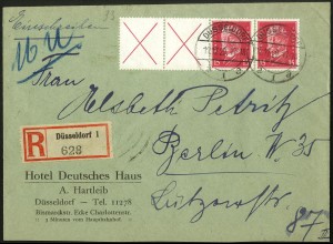 Dt. Reich, W 30.2, portogerecht auf R-Brief, Mi. 200,- (5771)