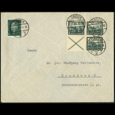 Dt. Reich, W 37, auf Fern-Brief, Mi.-Handbuch 200,- (5931)
