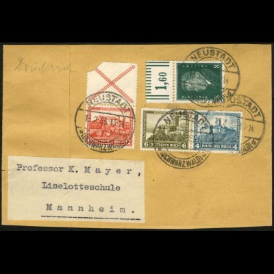 Dt. Reich, W 41, portogerecht auf Streifband-Drucksache (5994)