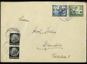 Dt. Reich, W 49, portogerecht auf Fern-Brief, Mi. 80,- (6454)