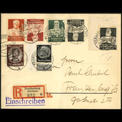 Dt. Reich, K 23 + K 24, portogerecht auf Orts-R-Brief, Mi. 75,- (6728)