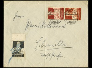Dt. Reich, S 229, portogerecht auf Fern-Brief, Mi. 45,- (6851)