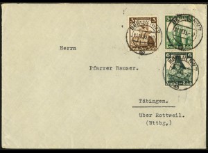 Dt. Reich, S 231, portogerecht auf Fern-Brief, Vor-Ersttag 21.10.35 !!!