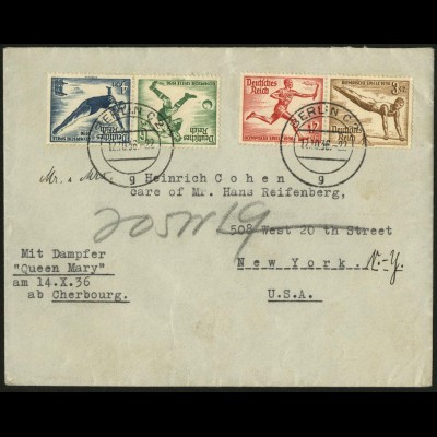 Dt. Reich, Mi. SK 27 + W 109, portogerechter Auslands-Brief, Mi. 66,- (7084)