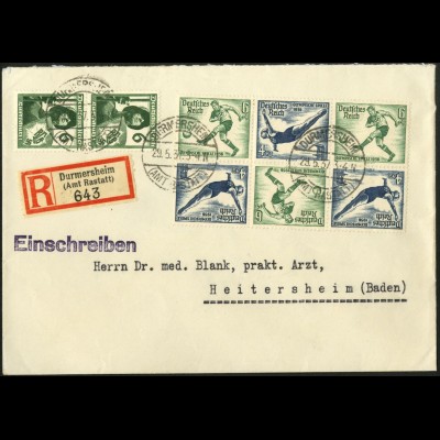 Dt. Reich, Mi. SK 27 (3), portogerecht auf R-Brief, Mi. 120,- (7091)
