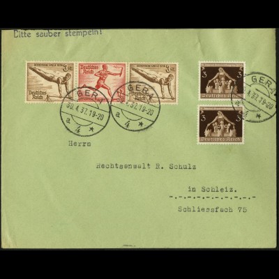 Dt. Reich, Mi. W 108 portogerecht auf Fern-Brief, Mi. 50,- (7193)