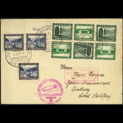 Dt. Reich, Mi. SK 29 (3), Zeppelin-Brief, Deutschlandfahrt 1937 (7311)