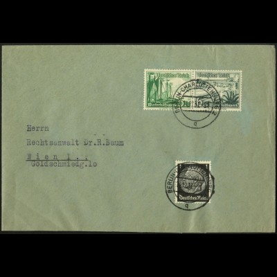 Dt. Reich, Mi. W 125, portogerecht auf Auslands-Brief (Sondertarif) (7601)