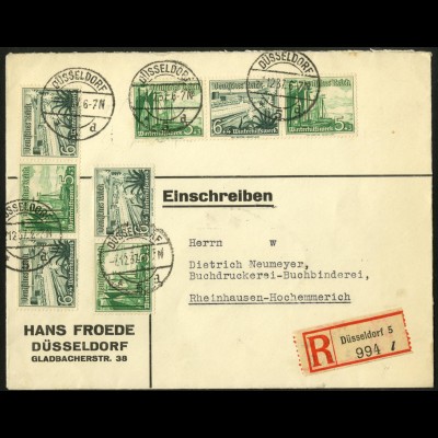 Dt. Reich, Mi. W 126, W 124, W 125, auf R-Brief (7657)
