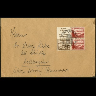 Dt. Reich, Mi. S 244, im Viererblock auf Fern-Brief (7734)