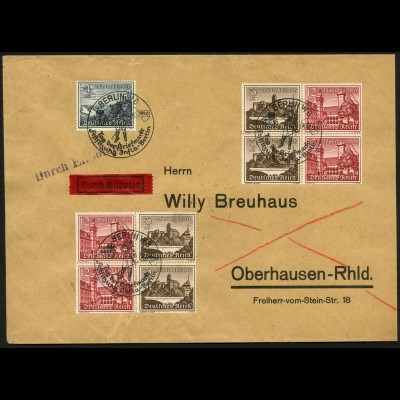 Dt. Reich, Mi. W 146 (2), W 144 (2), portogerecht auf Eil-Brief (8047)