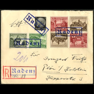 Dt. Reich, Mi. SK 36 (2), W 136, portogercht auf R-Brief (8049)