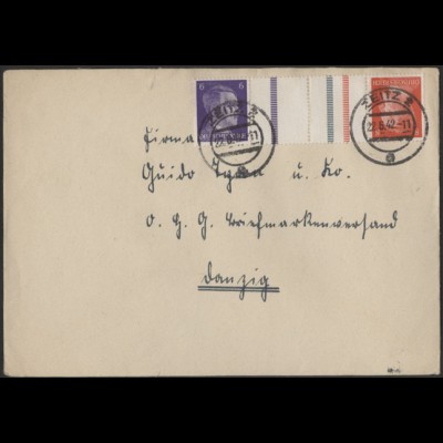 Dt. Reich, Mi. KZ 40, als Einzelfrankatur auf Fern-Brief /8545