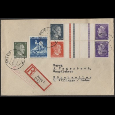 Dt. Reich, Mi. KZ 39 + KZ 40, portogerechter R-Brief /8561