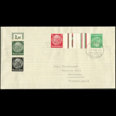 Dt. Reich, Mi. KZ 17, portogerecht auf Landpost-Brief, Mi. 120,- (8724)