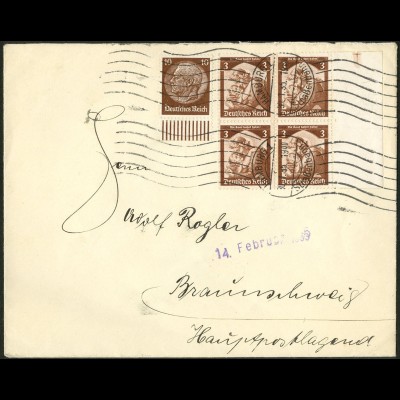 Dt. Reich, Hamburger Straßenbahnpost 1935, auf Fern-Brief (8809)