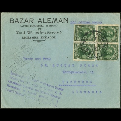 Dt. Reich, Straßenbahnpost 1933, Auslands-Luftpost-Brief, Ecuador (8859)