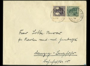 Dt. Reich, Mi. S 6 LR 0, Einzelfrankatur nach Danzig, Mi.-Handbuch 320,- (8940)