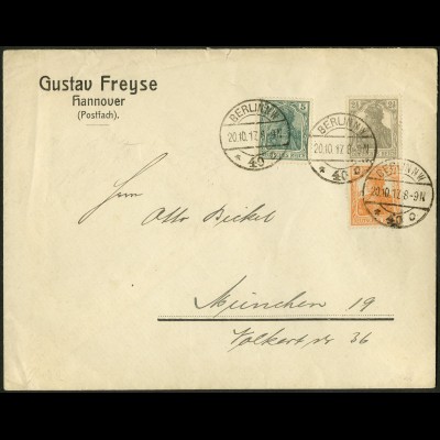 Dt. Reich, S 11 a, portogerecht auf Fern-Brief, gepr. BPP, Mi. 70,- (9093)