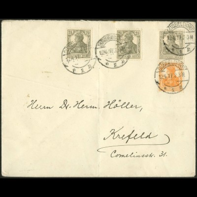 Dt. Reich, S 11 a, portogerecht auf Fern-Brief, gepr. BPP, Mi. 70,- (9095)