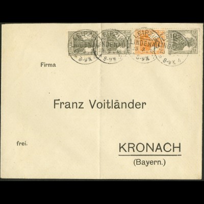 Dt. Reich, S 12 a, portogerechter Fern-Brief, gepr. BPP, Mi. 120,- (9102)